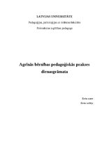 Practice Reports 'Agrīnās pedagoģijas pirmsskolas prakse', 1.
