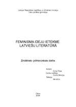 Research Papers 'Feminisma ideju ietekme latviešu literatūrā', 1.