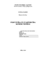 Research Papers 'Pārstāvība un starpniecība komerctiesībās', 1.