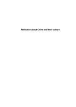 Essays 'Reflection about China and Their Culture', 1.