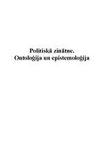 Essays 'Politiskā zinātne. Ontoloģija un epistemoloģija', 1.