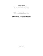 Research Papers 'Globalizācija un tās loma politikā', 1.