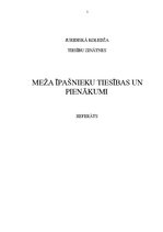 Research Papers 'Meža īpašnieku tiesības un pienākumi', 1.