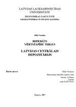 Research Papers 'Latvijas Centrālais depozitārijs', 1.
