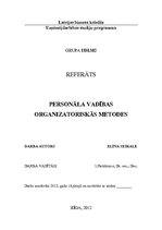 Research Papers 'Personālvadības organizatoriskās metodes', 1.