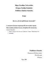 Essays 'Latvijas integrācijas ES ekonomiskie aspekti. Ekonomiskās politikas lēmumu deleģ', 1.