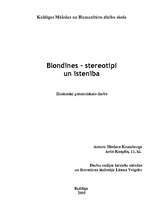 Research Papers 'Blondīnes - stereotipi un īstenība', 1.