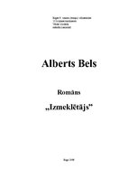 Research Papers 'Alberta Bela romāns "Izmeklētājs"', 1.
