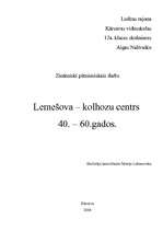 Research Papers 'Lemešova - kolhozu centrs 40.- 60.gados', 1.