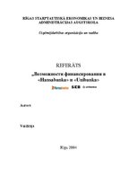 Research Papers 'Возможности финансирования в AO "Hansabanka" и AO "Unibanka"', 1.