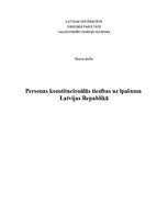 Research Papers 'Personas konstitucionālās tiesības uz īpašumu Latvijas Republikā', 1.