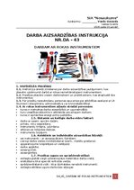 Samples 'Darba aizsardzības instrukcija darbam ar rokas instrumentiem', 1.