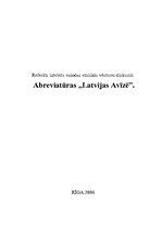Essays 'Abreviatūras laikrakstā "Latvijas Avīze"', 1.