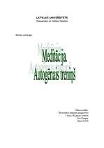 Research Papers 'Meditācija un autogēnais treniņš', 1.