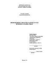 Research Papers 'Demogrāfiskā situācija Latvijā un tās ietekme uz darba tirgu', 1.