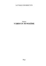 Research Papers 'Vārdi un to nozīme', 1.