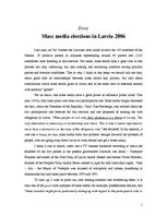 Essays 'Mass Media Elections in Latvia', 1.
