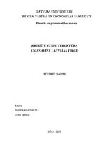 Research Papers 'Kredītu veidu struktūra un analīze Latvijas tirgū', 1.