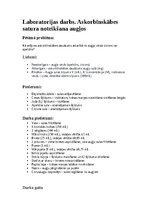 Summaries, Notes 'Laboratorijas darbs. Askorbīnskābes satura noteikšana augļos', 1.