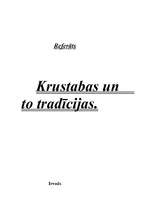 Research Papers 'Krustabas un to tradīcijas', 1.