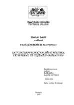 Research Papers 'Latvijas Republikas valdības politika, tās ietekme uz uzņēmējdarbības vidi', 1.