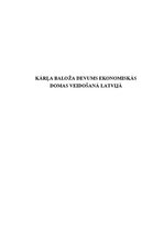 Research Papers 'Kārļa Baloža devums ekonomiskās domas veidošanā Latvijā', 1.
