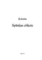 Research Papers 'Spānijas etiķete', 1.