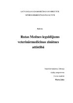 Research Papers 'Rutas Mednes ieguldījums veterinārmedicīnas zinātnes attīstībā', 1.