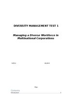 Research Papers 'Managing a Diverse Workforce in Multinational Corporations', 1.