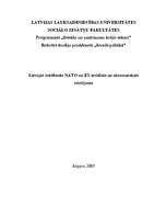 Research Papers 'Latvijas iestāšanās NATO. ES sociālais un ekonomiskais vērtējums', 1.