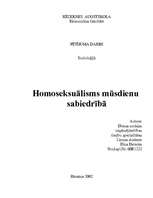 Research Papers 'Homoseksuālisms mūsdienu sabiedrībā', 1.