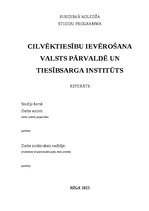 Research Papers 'Cilvēktiesību ievērošana valsts pārvaldē un tiesībsarga institūts', 1.