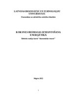 Research Papers 'Koksnes biomasas izmantošana enrģētikā', 1.