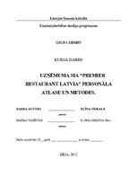 Research Papers 'Pesonāla atlase un tās metodes SIA "Premiere Restaurant Latvia"', 1.