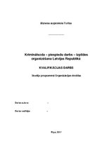 Term Papers 'Kriminālsoda - piespiedu darbs - izpildes organizēšana Latvijas Republikā', 1.