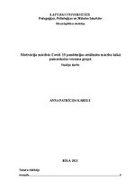 Research Papers 'Motivācija mācībās Covid-19 pandēmijas attālināto mācību laikā pamatskolas vecum', 1.