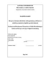 Term Papers 'Eiropas un Latvijas sabiedrisko raidorganizāciju problēmas un attīstības perspek', 1.