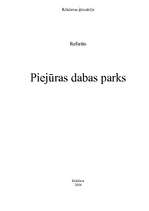 Essays 'Piejūras dabas parks', 1.