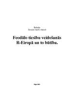 Research Papers 'Feodālo tiesību veidošanās Rietumeiropā un to būtība', 1.