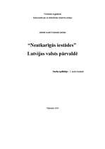 Research Papers '"Neatkarīgās iestādes" Latvijas valsts pārvaldē', 1.