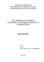 Term Papers 'SIA "Grāmatu kantoris" finansiālā stāvokļa analīze un novērtējums', 1.