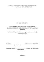 Term Papers 'Genoma selekcijas datu izmantošana slaucamo govju izslaukuma un piena sastāva an', 1.