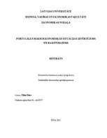 Research Papers 'Portugāles makroekonomiskās situācijas izvērtējums un raksturojums', 1.