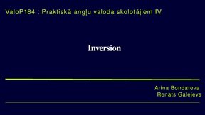 Presentations 'Inversion', 1.