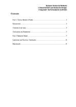 Essays 'Critical Review and Research Design: Companies’ Environmental Reports and Perfor', 1.