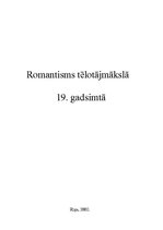 Research Papers 'Romantisms tēlotājmākslā 19.gadsimtā', 1.
