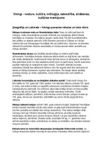 Summaries, Notes 'Vikingu vēsture, kultūra, mitoloģija, sabiedrība un kultūras mantojums', 1.