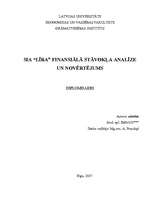 Term Papers 'SIA "Līra" finansiālā stāvokļa analīze un novērtējums', 1.