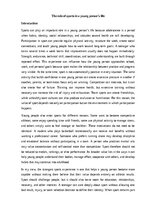 Essays 'The role of sports in a young person’s life', 1.