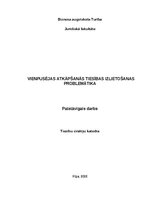 Research Papers 'Vienpusējas atkāpšanās tiesības izlietošanas problemātika', 1.